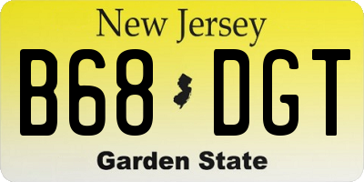 NJ license plate B68DGT
