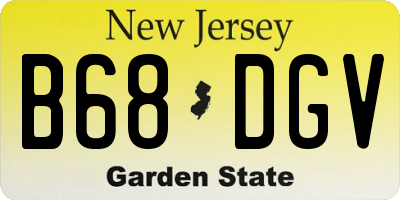 NJ license plate B68DGV