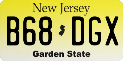 NJ license plate B68DGX