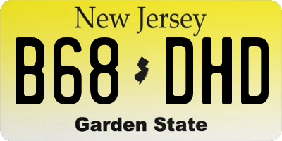 NJ license plate B68DHD