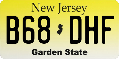 NJ license plate B68DHF