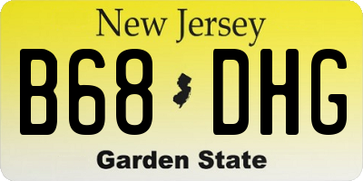NJ license plate B68DHG