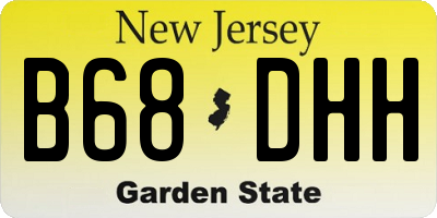 NJ license plate B68DHH