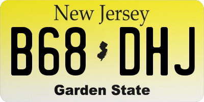 NJ license plate B68DHJ