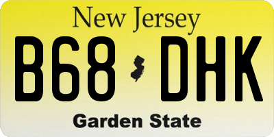 NJ license plate B68DHK