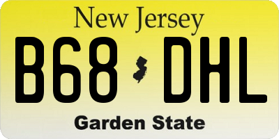 NJ license plate B68DHL