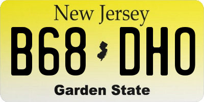 NJ license plate B68DHO