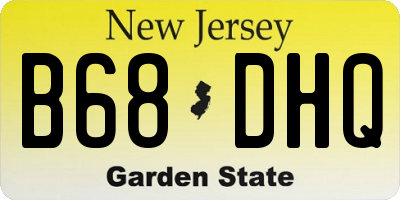 NJ license plate B68DHQ
