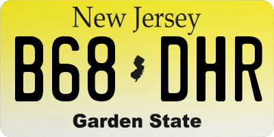 NJ license plate B68DHR