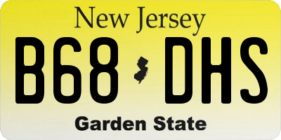 NJ license plate B68DHS