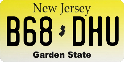 NJ license plate B68DHU