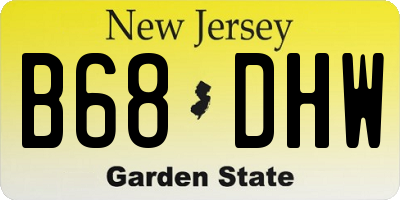 NJ license plate B68DHW