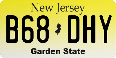 NJ license plate B68DHY