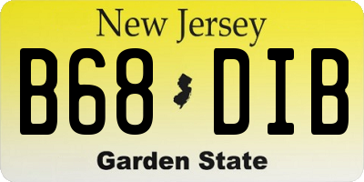 NJ license plate B68DIB