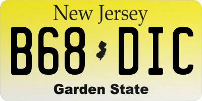 NJ license plate B68DIC