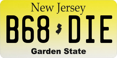 NJ license plate B68DIE