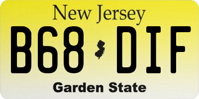 NJ license plate B68DIF