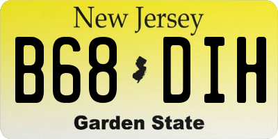 NJ license plate B68DIH