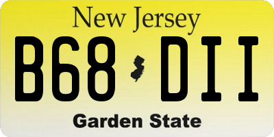 NJ license plate B68DII