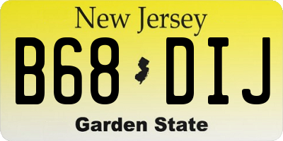 NJ license plate B68DIJ