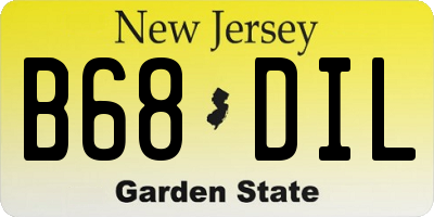 NJ license plate B68DIL