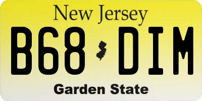 NJ license plate B68DIM
