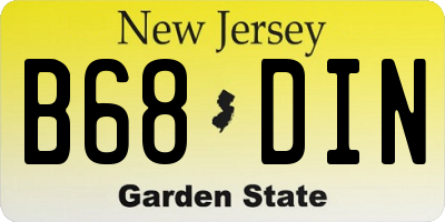 NJ license plate B68DIN
