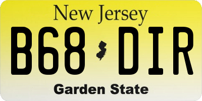 NJ license plate B68DIR