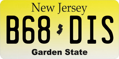 NJ license plate B68DIS