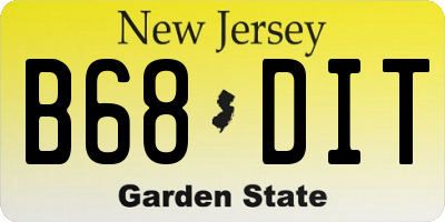 NJ license plate B68DIT