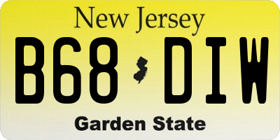 NJ license plate B68DIW