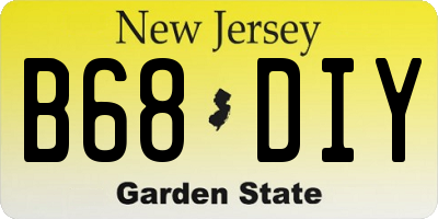 NJ license plate B68DIY