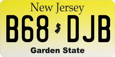 NJ license plate B68DJB