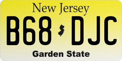 NJ license plate B68DJC