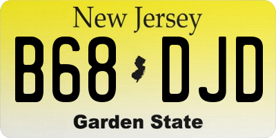 NJ license plate B68DJD