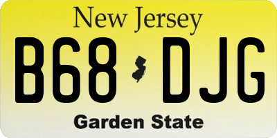 NJ license plate B68DJG