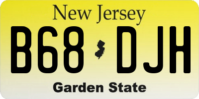 NJ license plate B68DJH