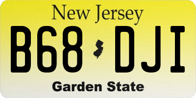 NJ license plate B68DJI