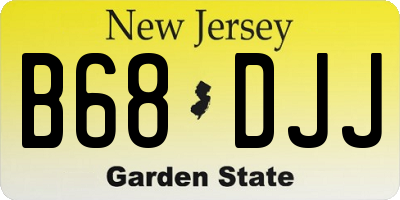 NJ license plate B68DJJ