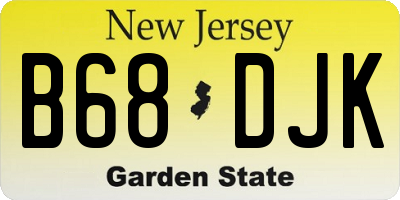 NJ license plate B68DJK