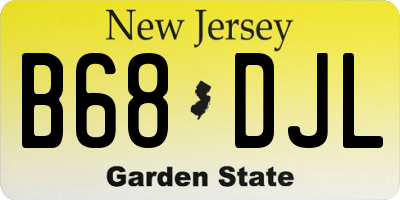 NJ license plate B68DJL