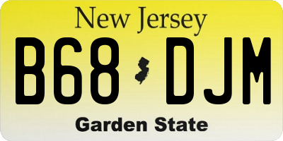 NJ license plate B68DJM