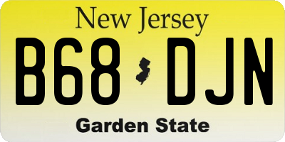 NJ license plate B68DJN