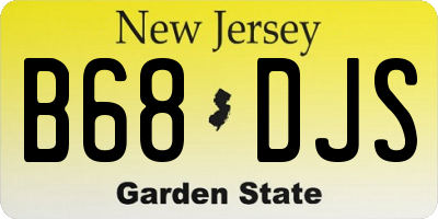 NJ license plate B68DJS