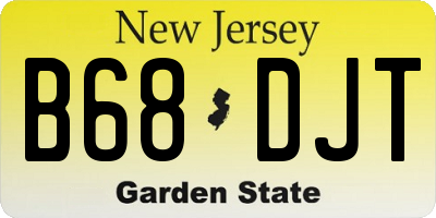 NJ license plate B68DJT
