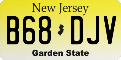 NJ license plate B68DJV