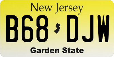 NJ license plate B68DJW