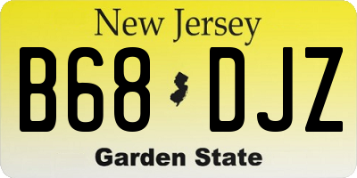 NJ license plate B68DJZ