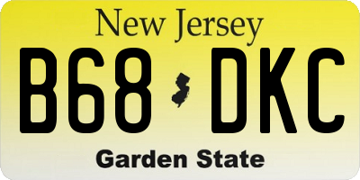 NJ license plate B68DKC