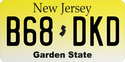 NJ license plate B68DKD